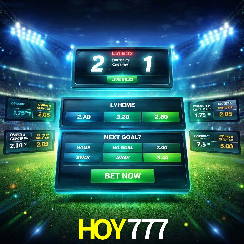 Vista de apuestas en vivo HOY777 durante un partido en curso