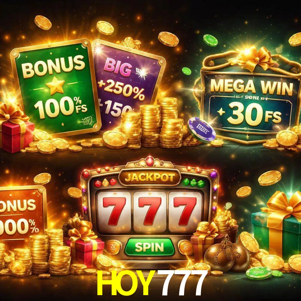 Tipos de bonos HOY777 incluyendo recompensas de bienvenida y promociones continuas